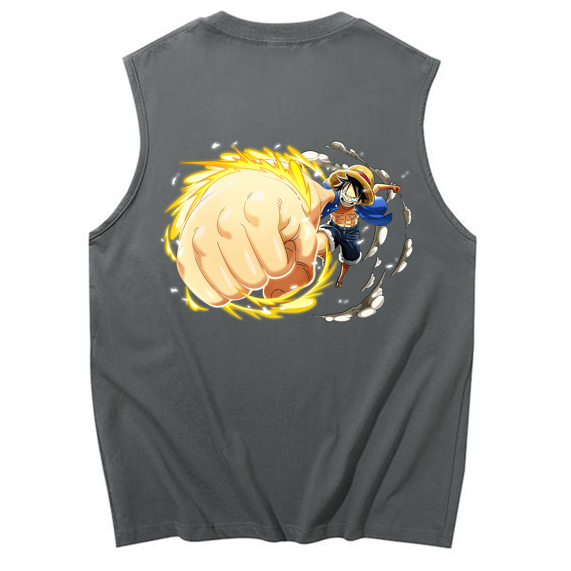 ワンピース モンキー・D・ルフィ ONE PIECE Monkey D. Luffy コットン100％タンクトップ（背面プリント）